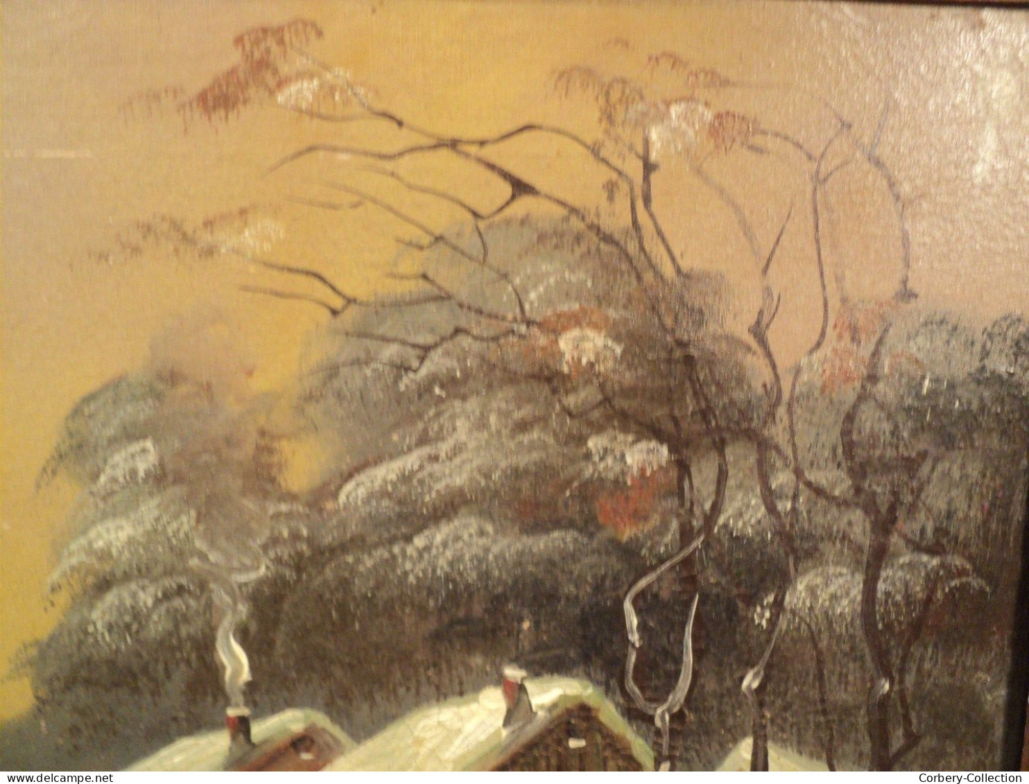 Tableau XIXème Paysage d'Hiver Ecole de Barbizon