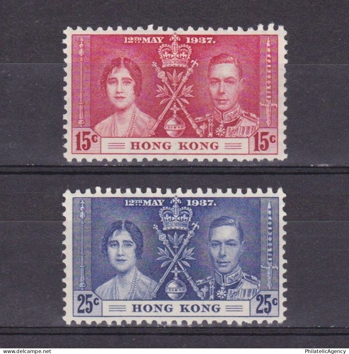 HONG KONG 1937, SG# 138-139, Coronation, Part Set, KGVI, MNH - Ungebraucht