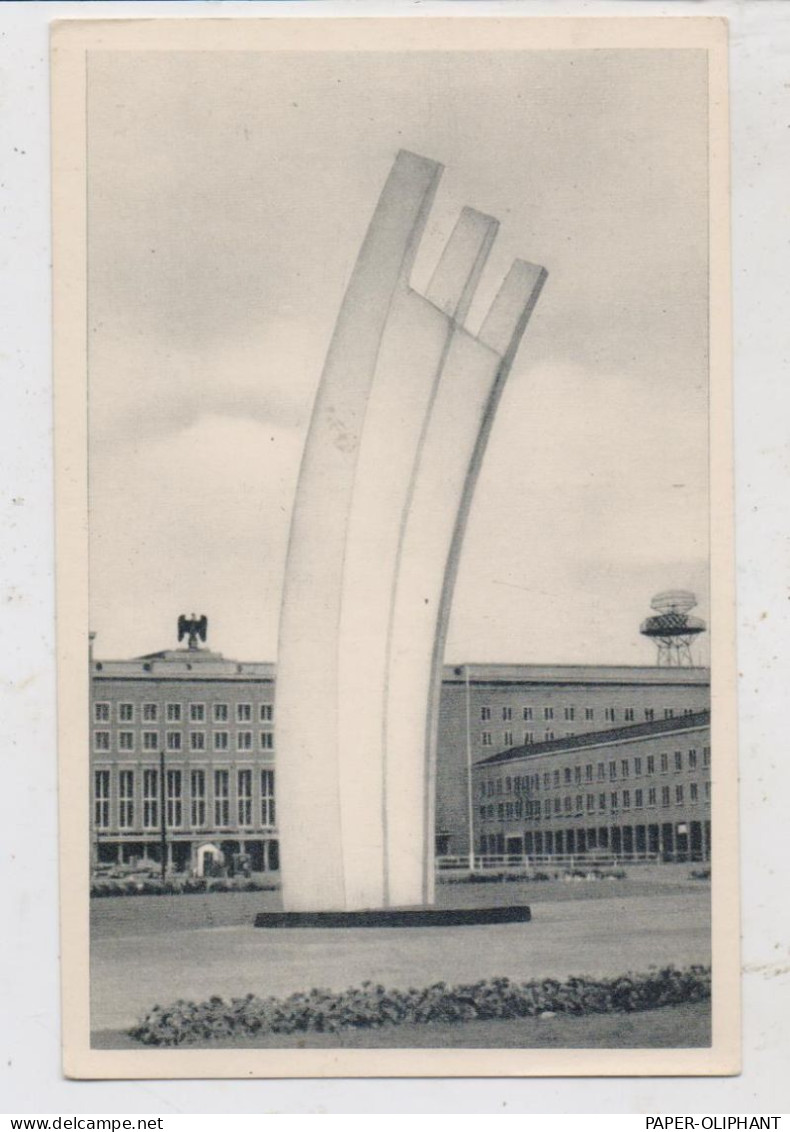 1000 BERLIN - TEMPELHOF, Luftbrückendenkmal Am Flughafen Tempelhof, Reichsadler Auf Dem Hauptgebäide - Tempelhof