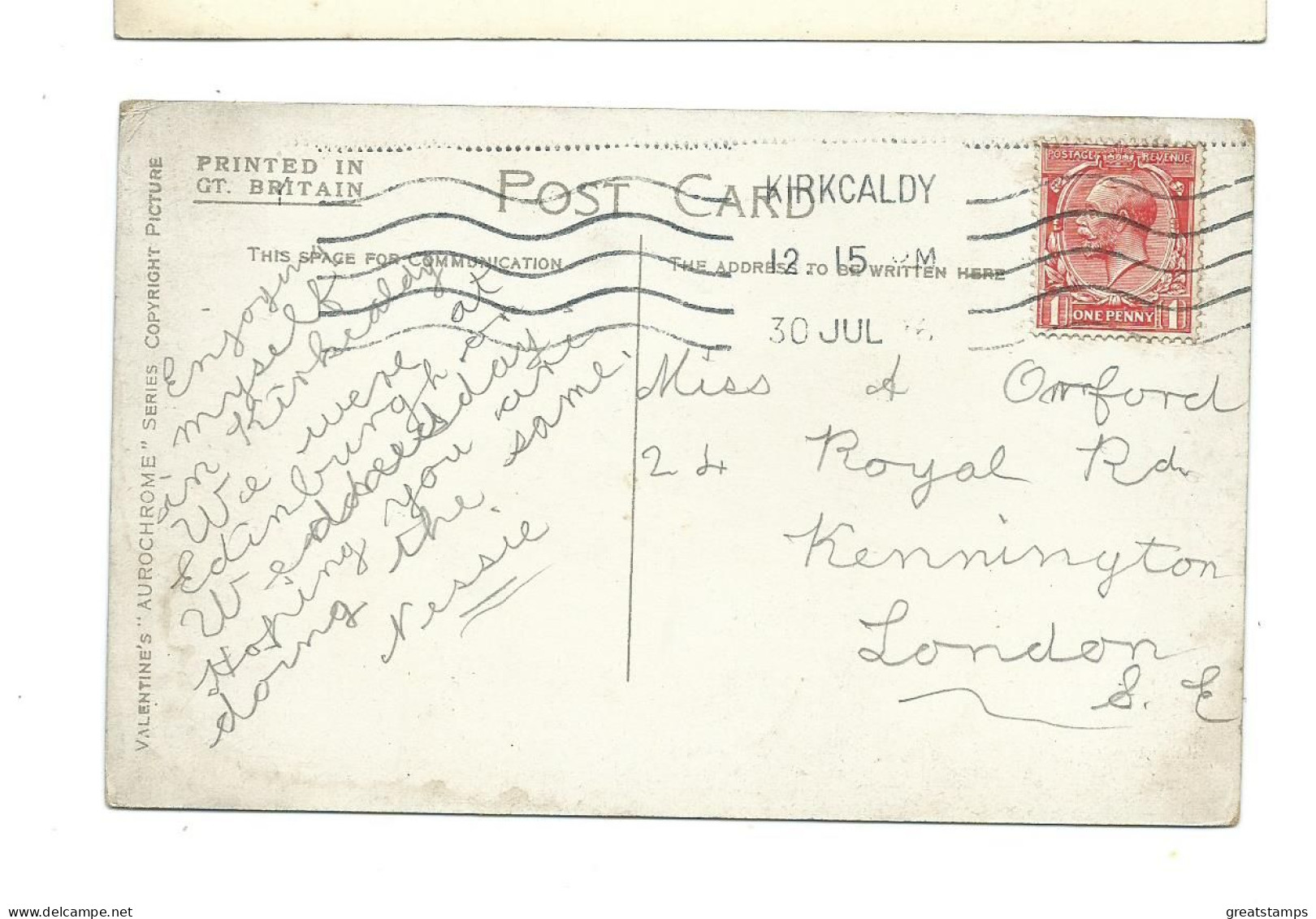 Scotland  Postcard  Fife Kirkaldy Old Mill Dam Used 1916 - Fife