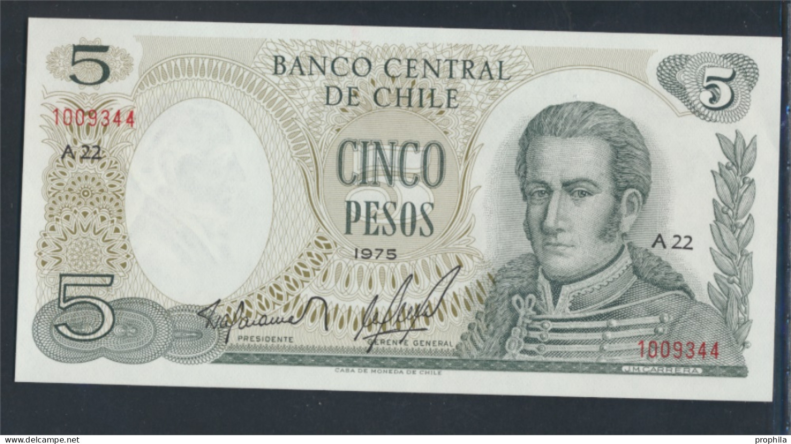 Chile Pick-Nr: 149a Bankfrisch 1975 5 Pesos (9810675 - Cile