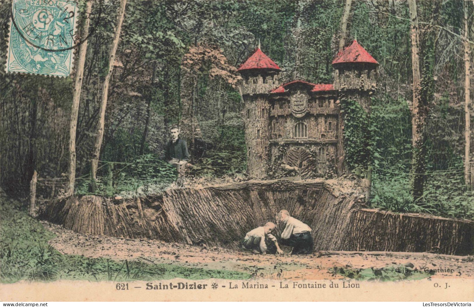 FRANCE - Saint Dizier - La Marina - La Fontaine Du Lion - Colorisé - Carte Postale Ancienne - Saint Dizier