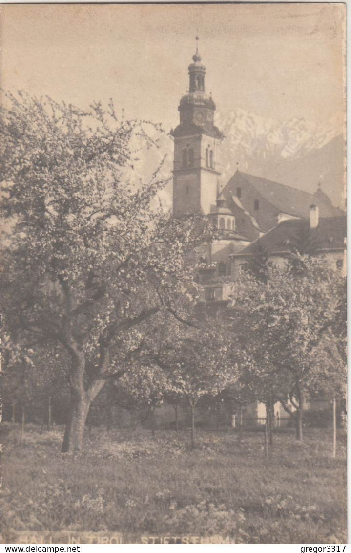 D4863) HALL In Tirol - Stiftsturm Und Blühende Bäume Im Vordergrund  Riepenhausen 1913 - Hall In Tirol