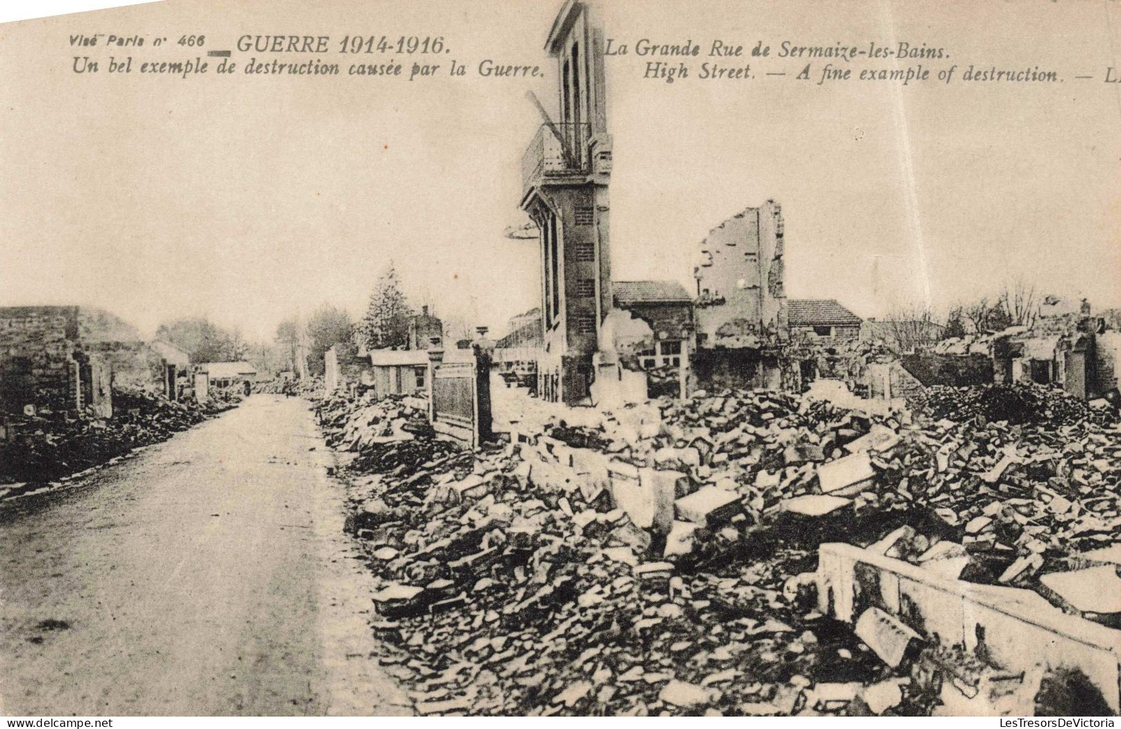 FRANCE - Sermaize-les-Bains - La Grande Rue - Destruction Causée Par La Guerre - Carte Postale Ancienne - Sermaize-les-Bains