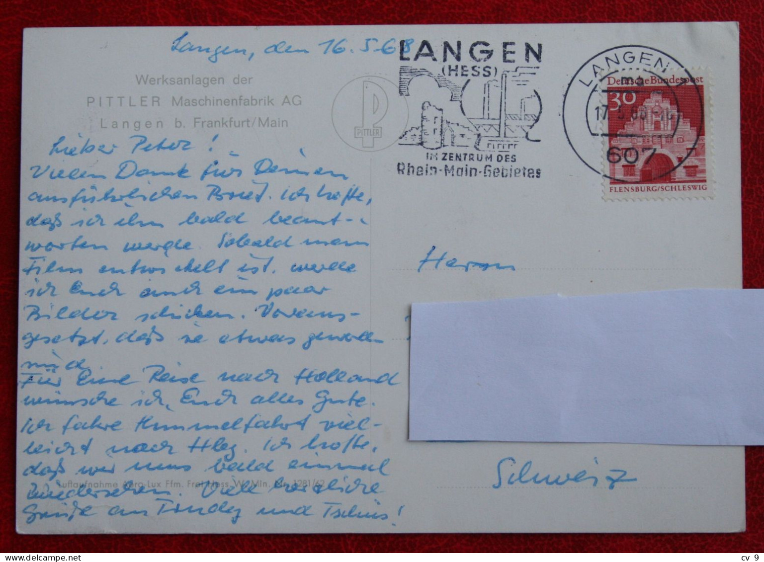 AK Werksanlage Der PITTLER Maschinenfabrik Langen Frankfurt Main Deutschland BRD Gelaufen Used Postcard A132 - Langen