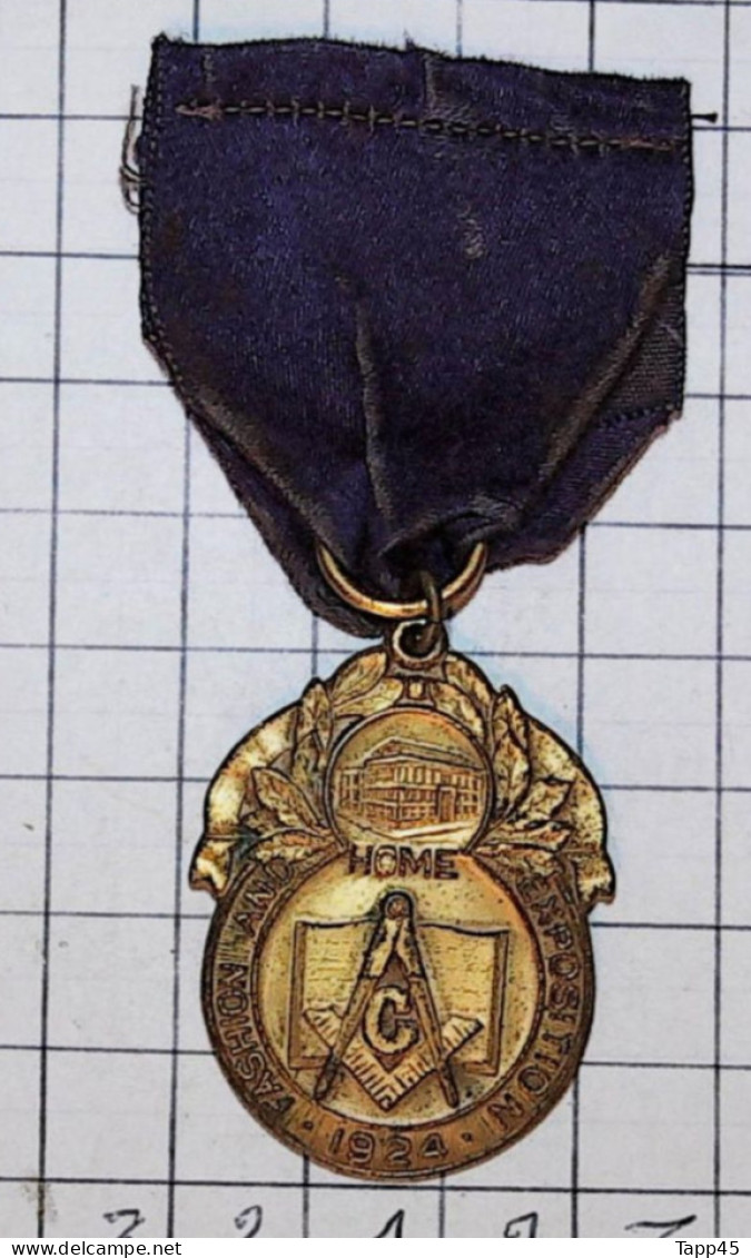 Médailles & Décorations  > Médaille Usa Franc Maçonnerie 1924 > Réf:Cl USA P 4/ 1 - Estados Unidos