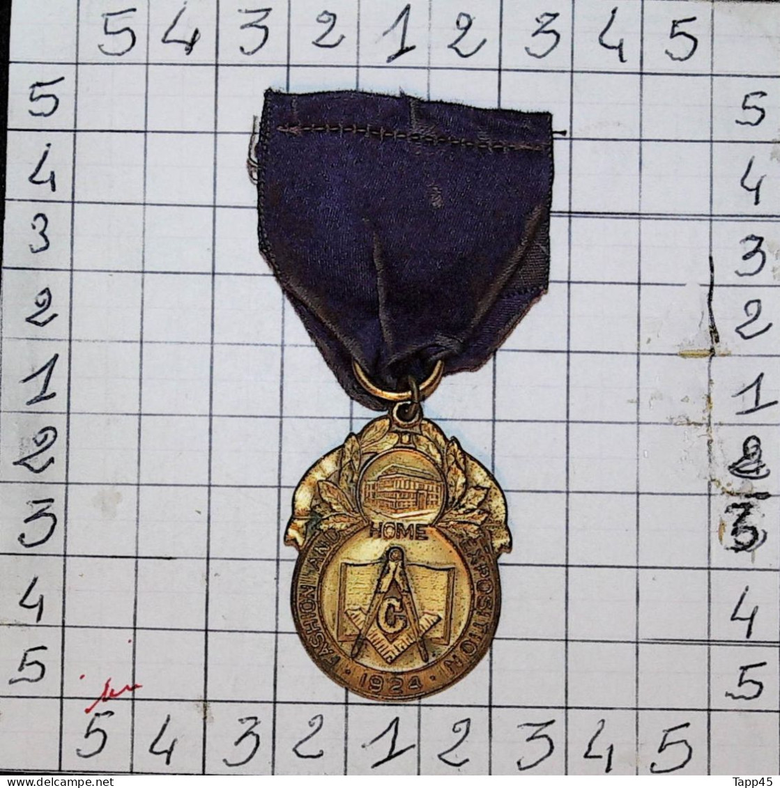 Médailles & Décorations  > Médaille Usa Franc Maçonnerie 1924 > Réf:Cl USA P 4/ 1 - Verenigde Staten