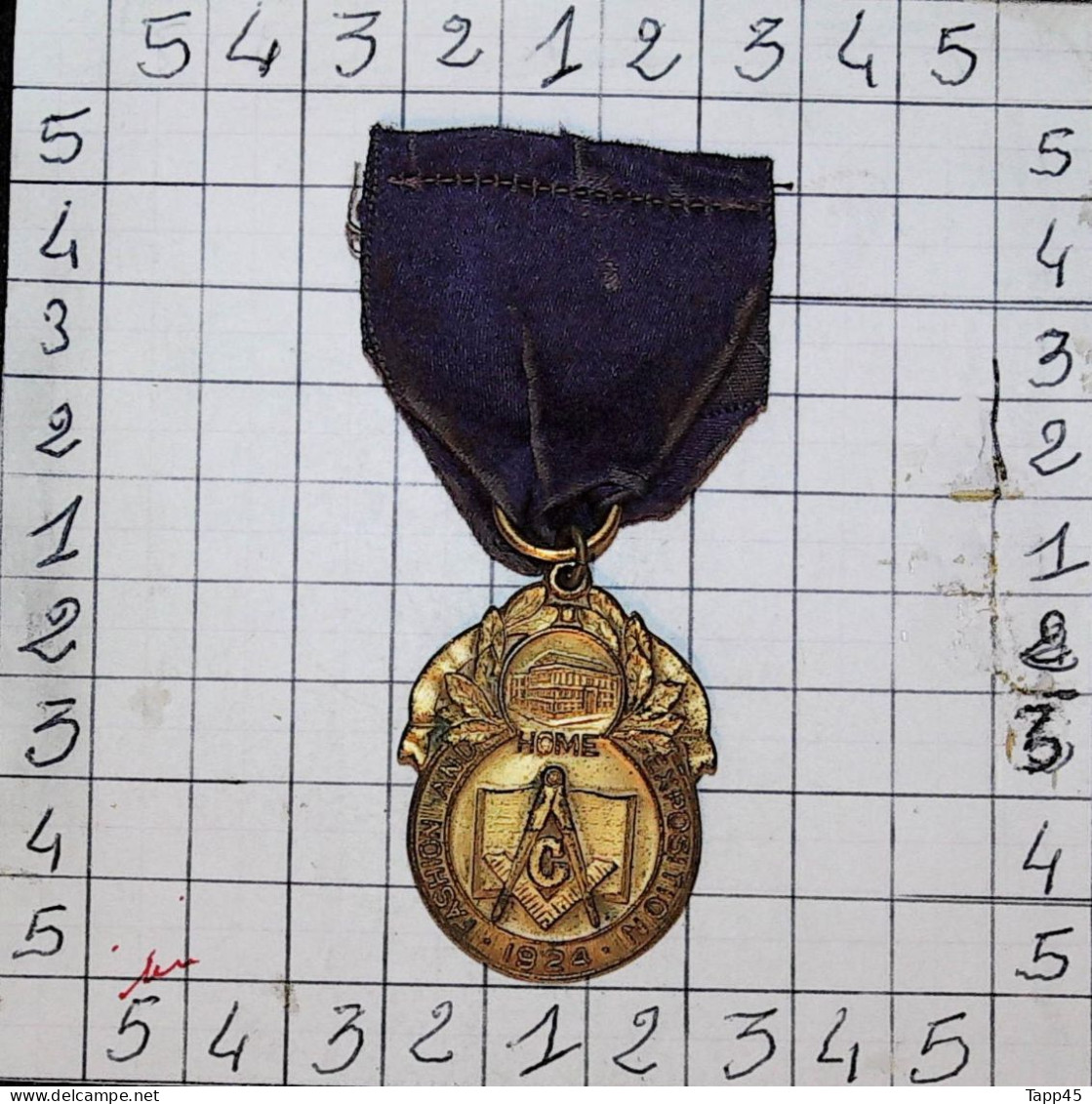 Médailles & Décorations  > Médaille Usa Franc Maçonnerie 1924 > Réf:Cl USA P 4/ 1 - USA