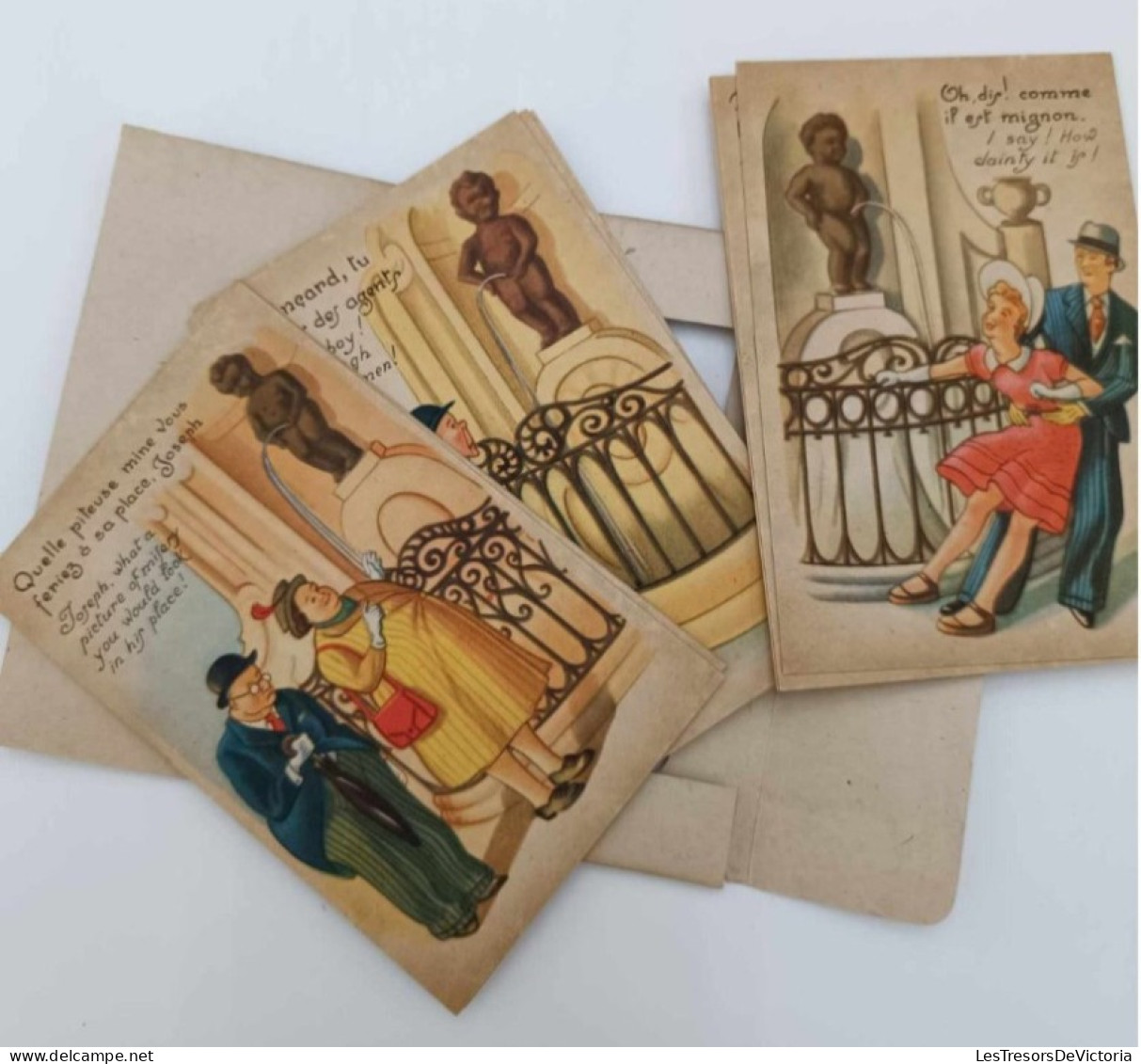 Bruxelles - Manneken Pis - Série 1 - Lot De 10 Cartes Humoristiques Dans Une Enveloppe - Carte Postale Ancienne - Monumenti, Edifici