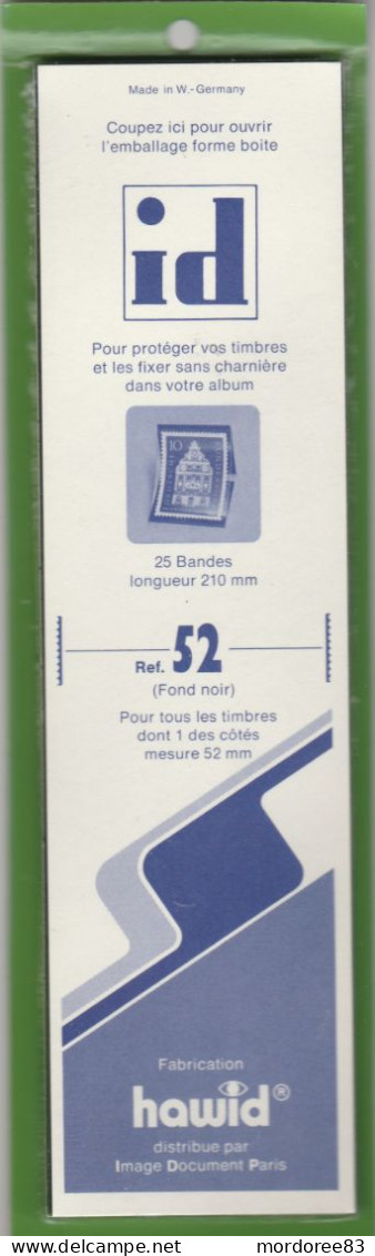 LOT DE 17 BANDES LG 210MN HAWID REF 52 FOND NOIR NEUF DOUBLE SOUDURE (paquet Ouvert) - Schutzhüllen