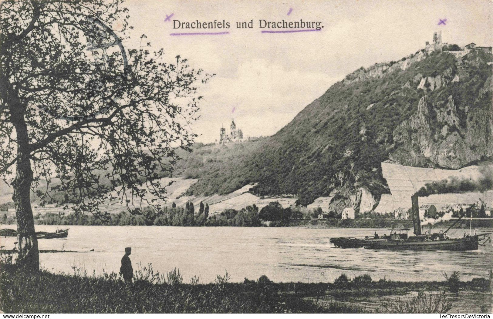 ALLEMAGNE - Drachenfels Und Drachenburg -  Carte Postale Ancienne - Koenigswinter