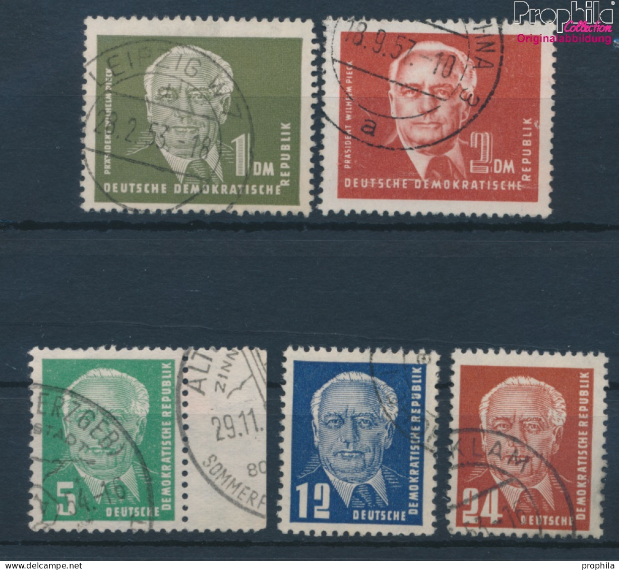 DDR 322-326 (kompl.Ausg.) Wasserzeichen 2 Gestempelt 1952 Wilhelm Pieck (10219704 - Gebraucht