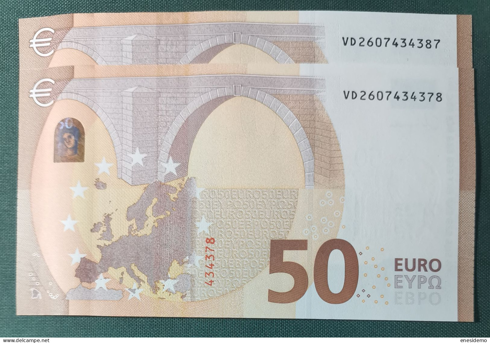 50 EURO SPAIN 2017 LAGARDE V031B3 VD CORRELATIVE COUPLE RADAR 2 SC FDS UNCIRCULATED PERFECT - 50 Euro