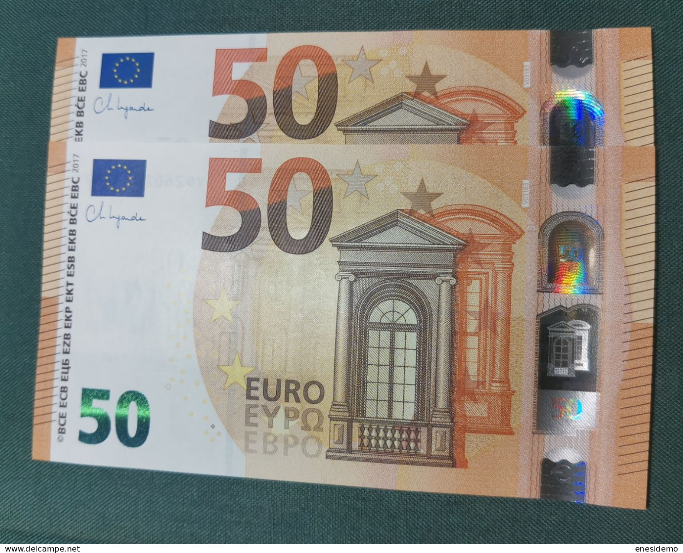 50 EURO SPAIN 2017 LAGARDE V031B3 VD CORRELATIVE COUPLE RADAR 2 SC FDS UNCIRCULATED PERFECT - 50 Euro