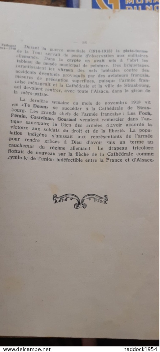 La Cathédrale De STRASBOURG ABBE J. GASS Librairie Union 1929 - Alsace