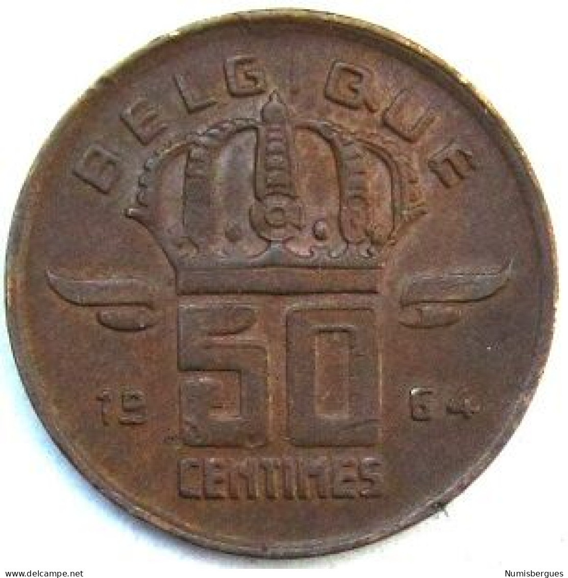 Pièce De Monnaie 50 Centimes 1964   Version Belgique - 50 Cent