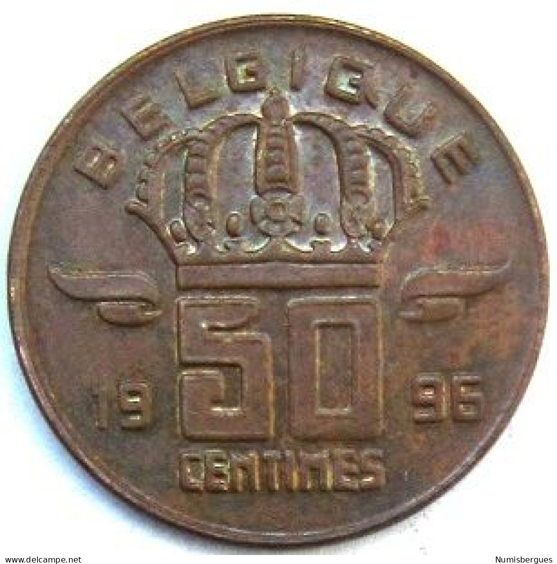Pièce De Monnaie 50 Centimes 1996  Version Belgique - 50 Cents