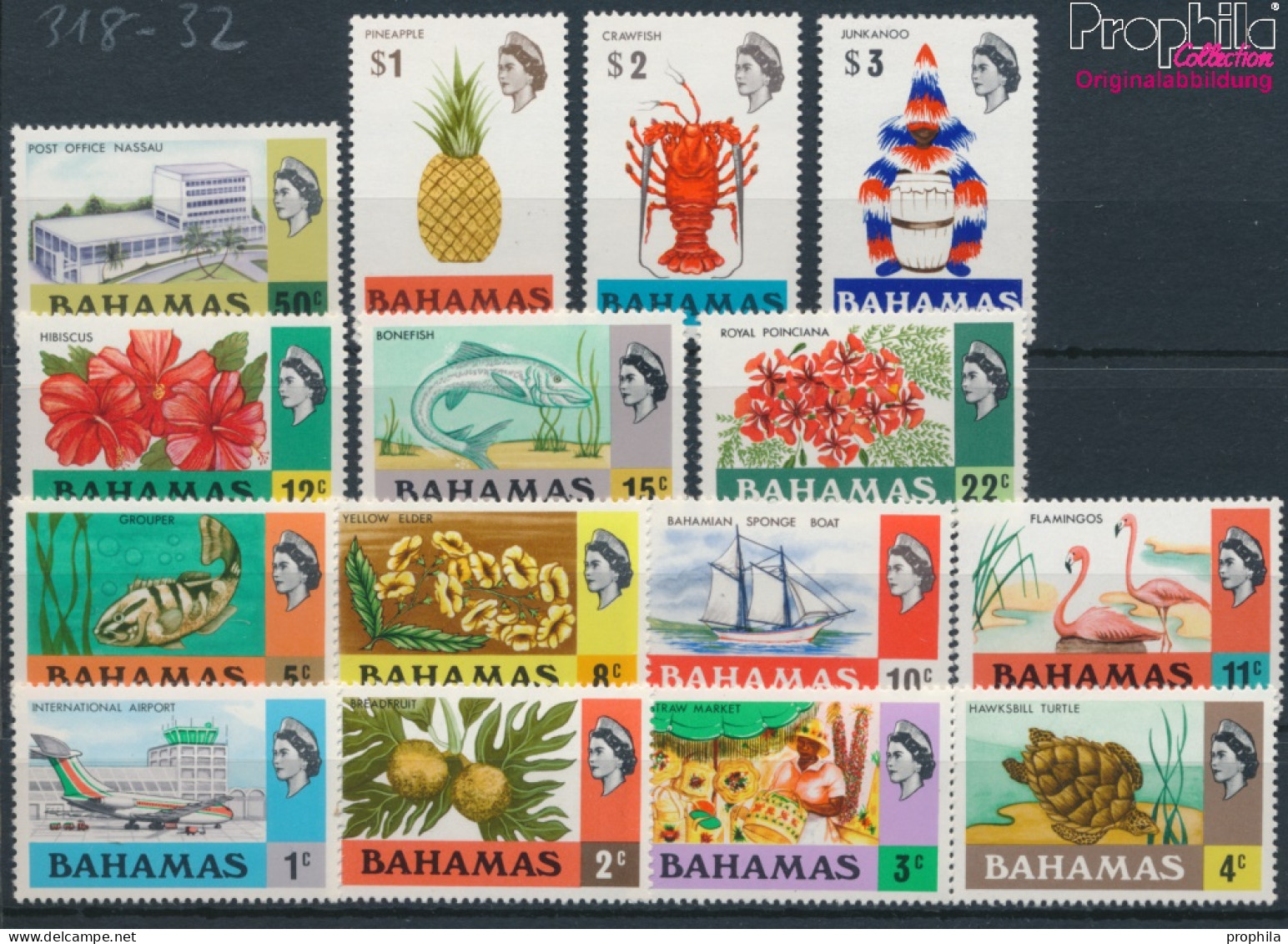 Bahamas 318-332 (kompl.Ausg.) Postfrisch 1971 Flora (10174462 - 1963-1973 Autonomía Interna