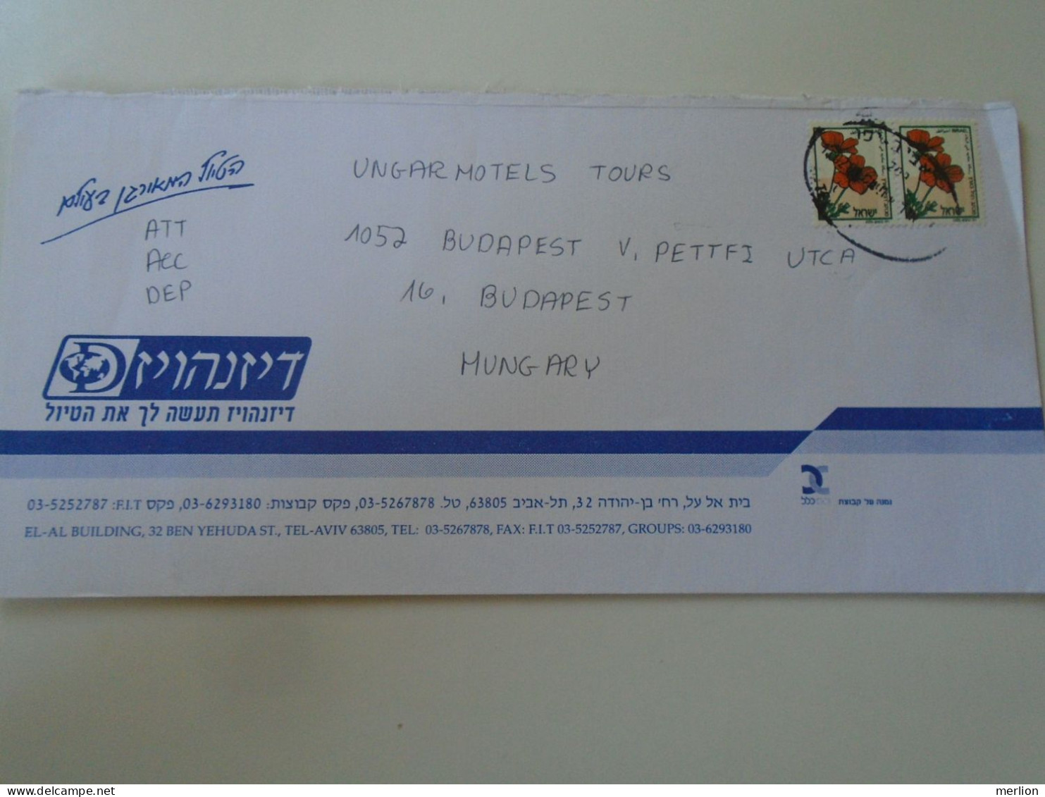 D198267 Israel   Cover  1999  - Tel Aviv -Yafo    Sent To Hungary - Cartas & Documentos