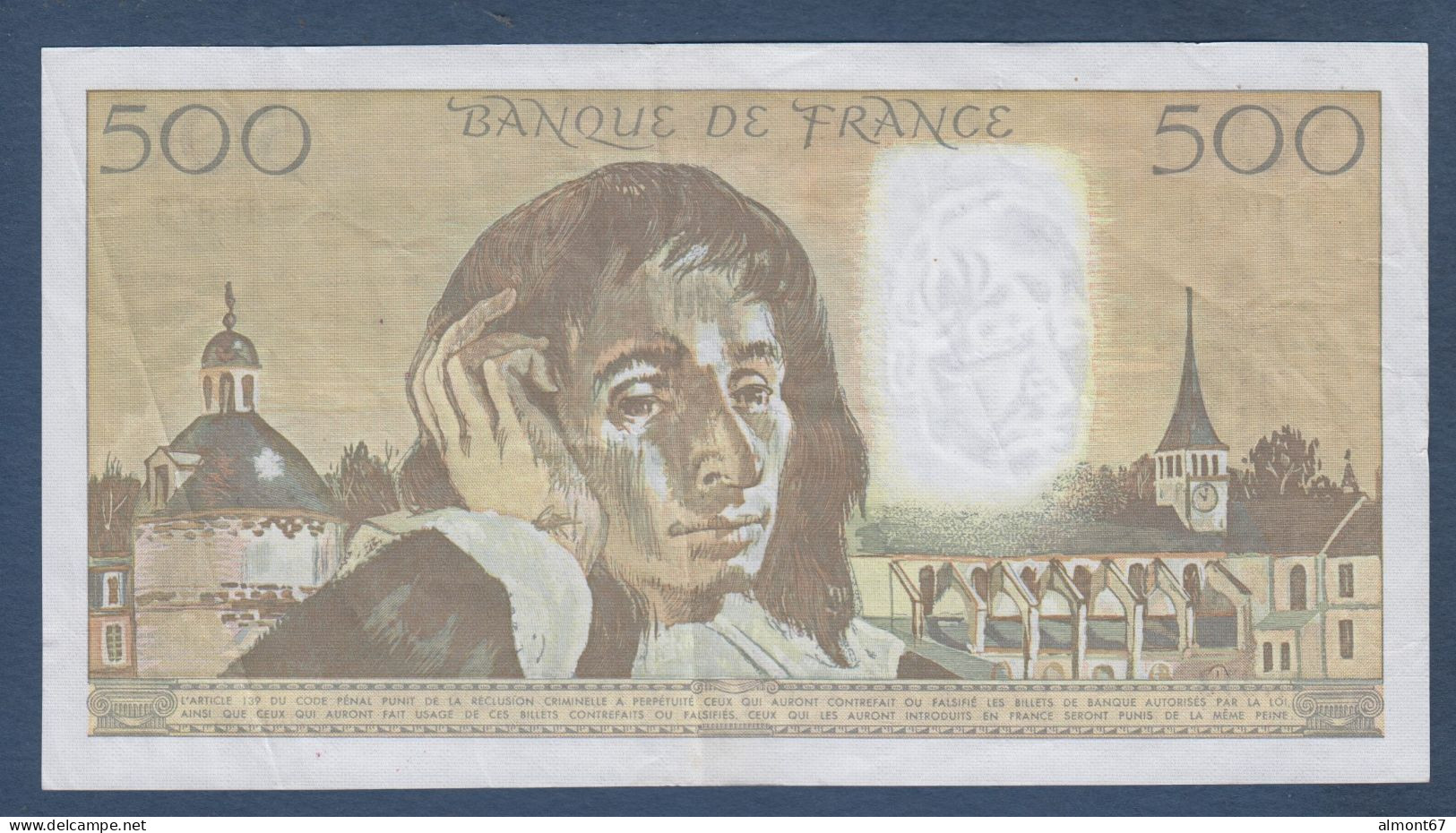 500 Francs  Pascal   Du  2 - 1 - 1992 - 500 F 1968-1993 ''Pascal''