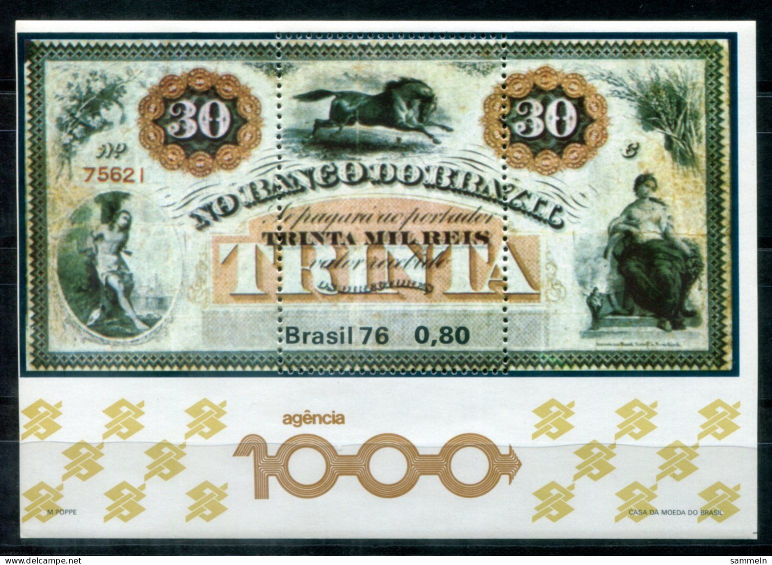 BRASILIEN Block 38, Bl.38 Mnh - Geldschein, Banknote, Billet De Banque - BRAZIL / BRÉSIL - Blocks & Sheetlets