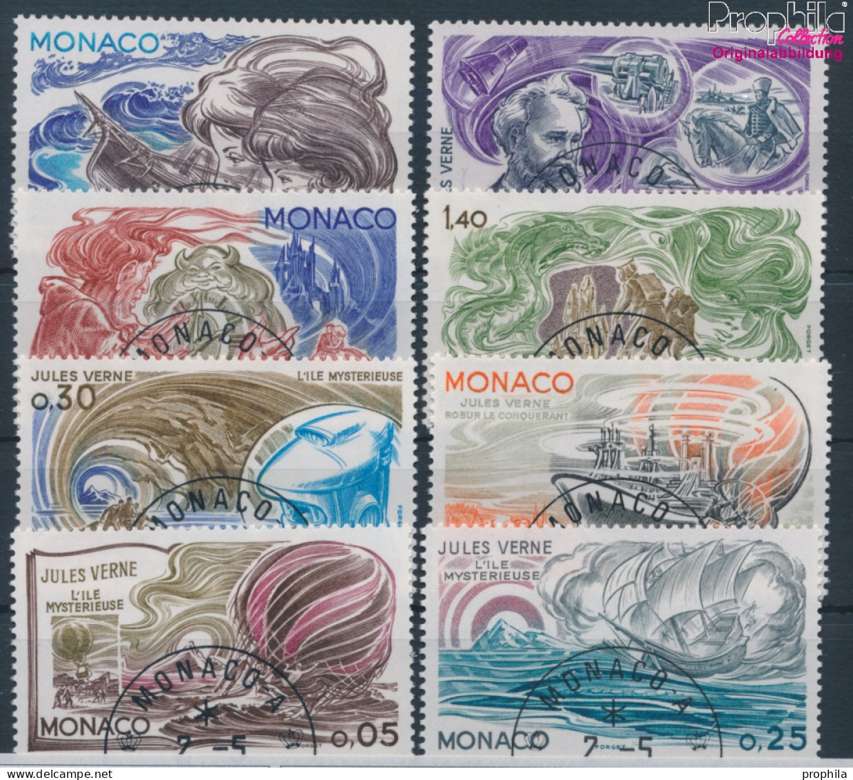 Monaco 1305-1312 (kompl.Ausg.) Gestempelt 1978 Jules Verne (10196332 - Usados