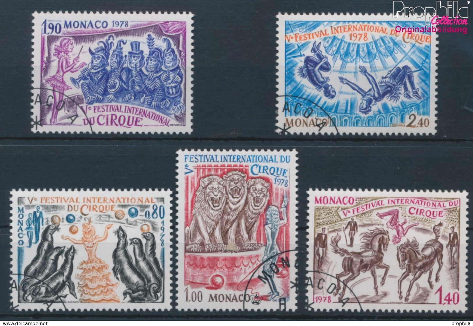 Monaco 1351-1355 (kompl.Ausg.) Gestempelt 1978 Zirkus-Festival (10196322 - Usados