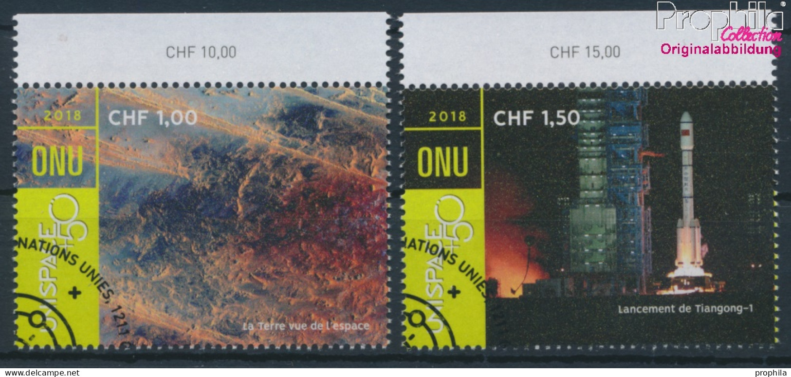 UNO - Genf 1041-1042 (kompl.Ausg.) Gestempelt 2018 Erforschung Des Weltraums (10196741 - Oblitérés