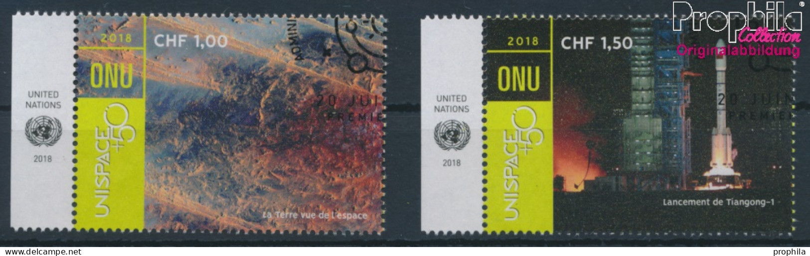 UNO - Genf 1041-1042 (kompl.Ausg.) Gestempelt 2018 Erforschung Des Weltraums (10196744 - Oblitérés