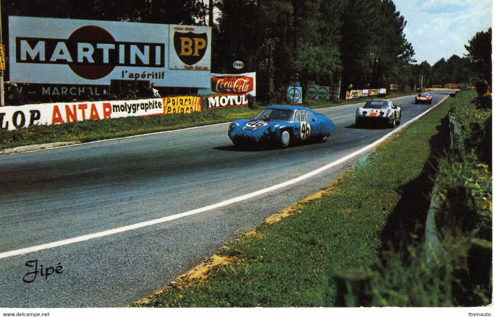 24 Heures Du Mans 1966 -  Alpine-Renault A210 (Henri Grandsire) - Porsche 906 (Jo Siffert)   - Carte Postale - Le Mans