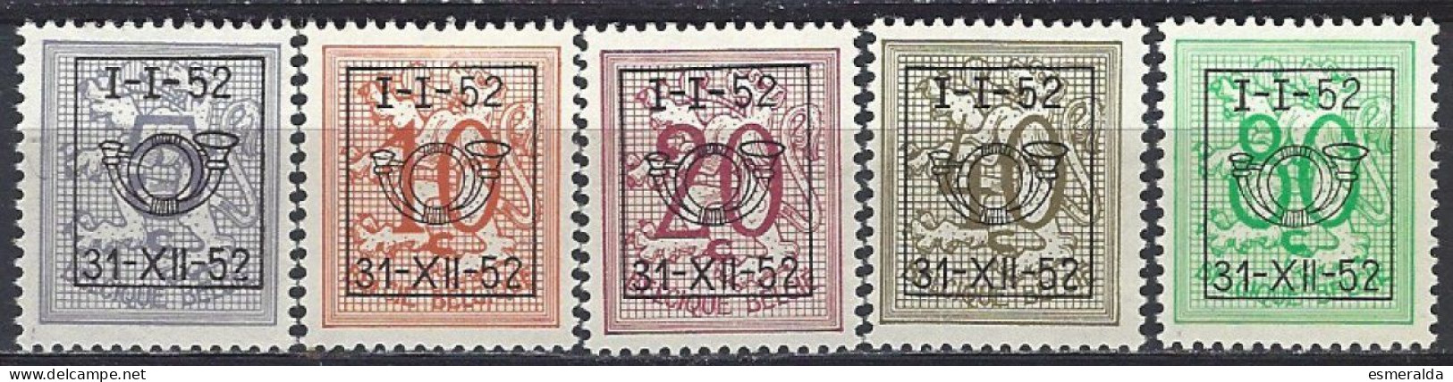 (BL54)   PRE 620/24, 5 Valeurs  ** - Typo Precancels 1951-80 (Figure On Lion)