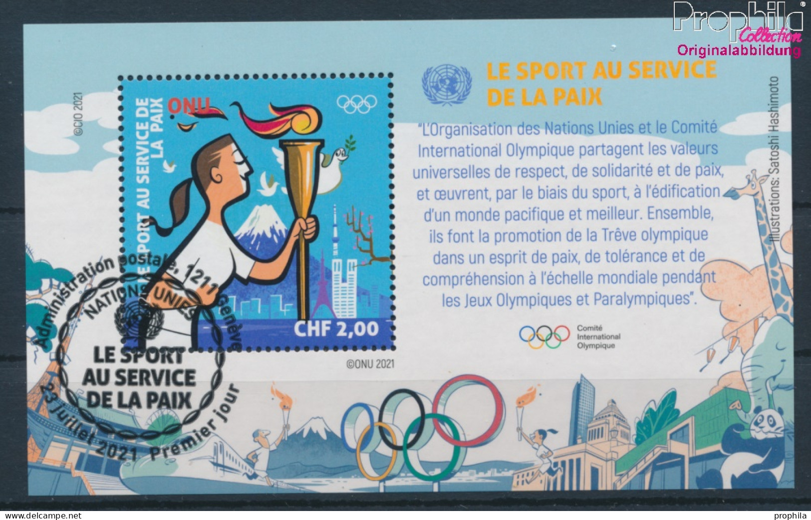 UNO - Genf Block63 (kompl.Ausg.) Gestempelt 2021 Olympische Sommerspiele (10196607 - Usados