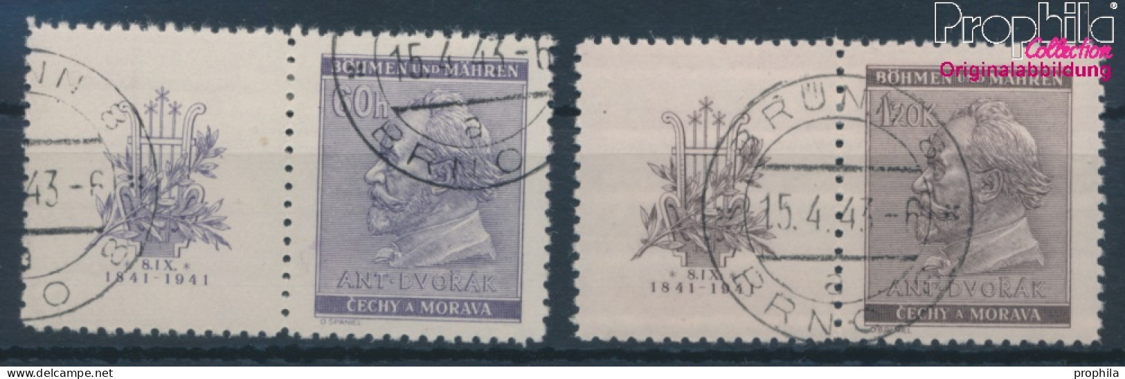 Böhmen Und Mähren 73-74 Mit Zierfeld, Lage Kann Variieren (kompl.Ausg.) Gestempelt 1941 Dvorak (10219216 - Used Stamps