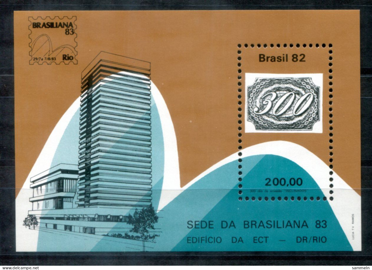 BRASILIEN Block 53, Bl.53 Mnh - Marke Auf Marke, Stamp On Stamp, Timbre Sur Timbre, Brasiliana '83 - BRAZIL / BRÉSIL - Blocs-feuillets