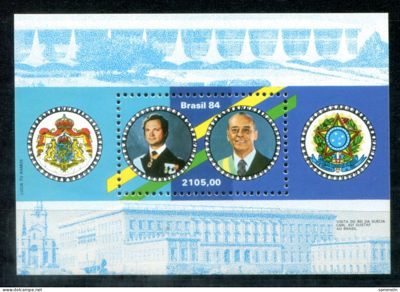 BRASILIEN Block 64, Bl.64 Mnh - Carl XVI Gustaf Von Schweden - BRAZIL / BRÉSIL - Blocks & Sheetlets