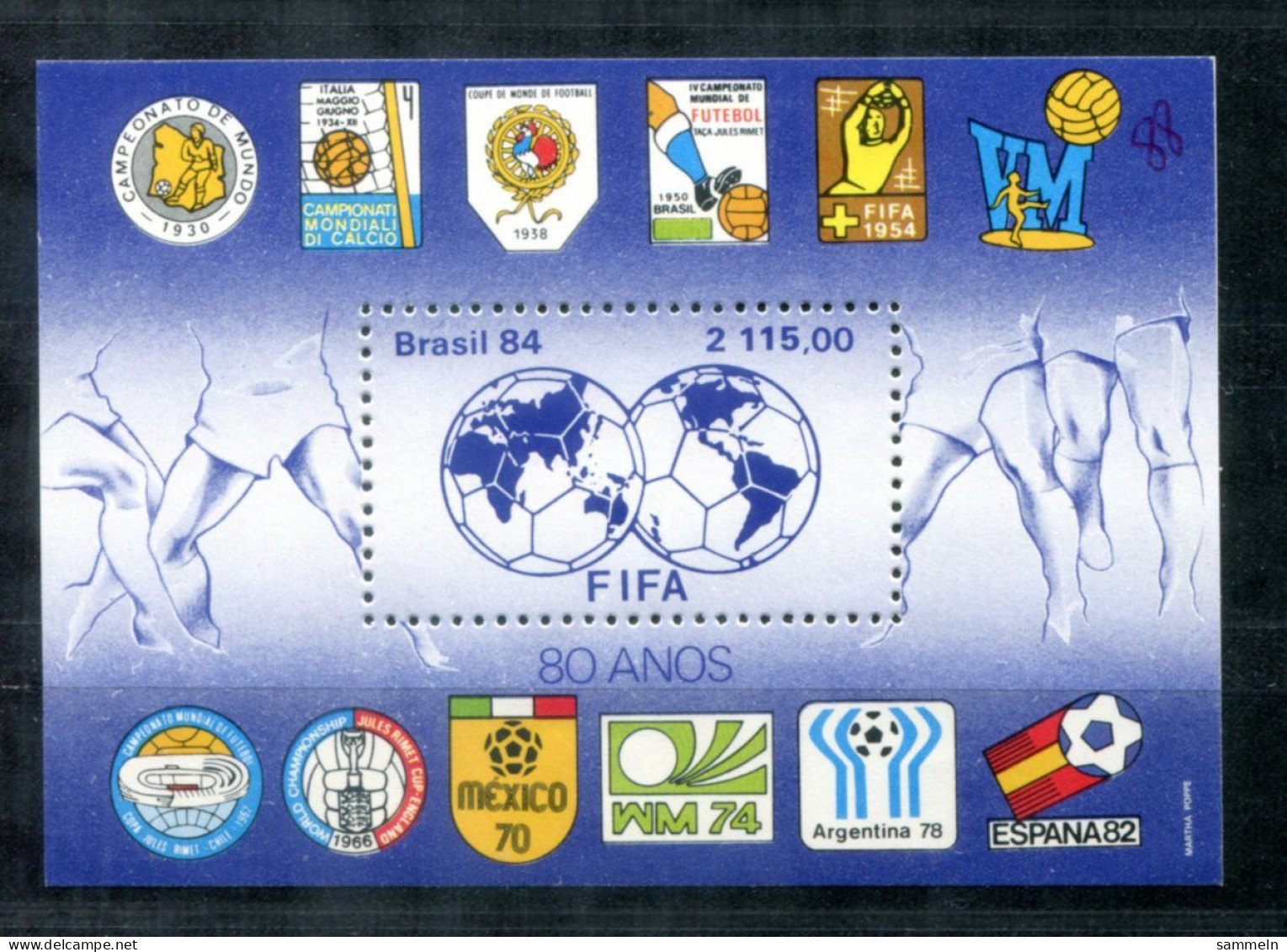 BRASILIEN Block 65, Bl.65 Mnh - FIFA, Fußball, Football, Calcio, Futebol - BRAZIL / BRÉSIL - Blocs-feuillets