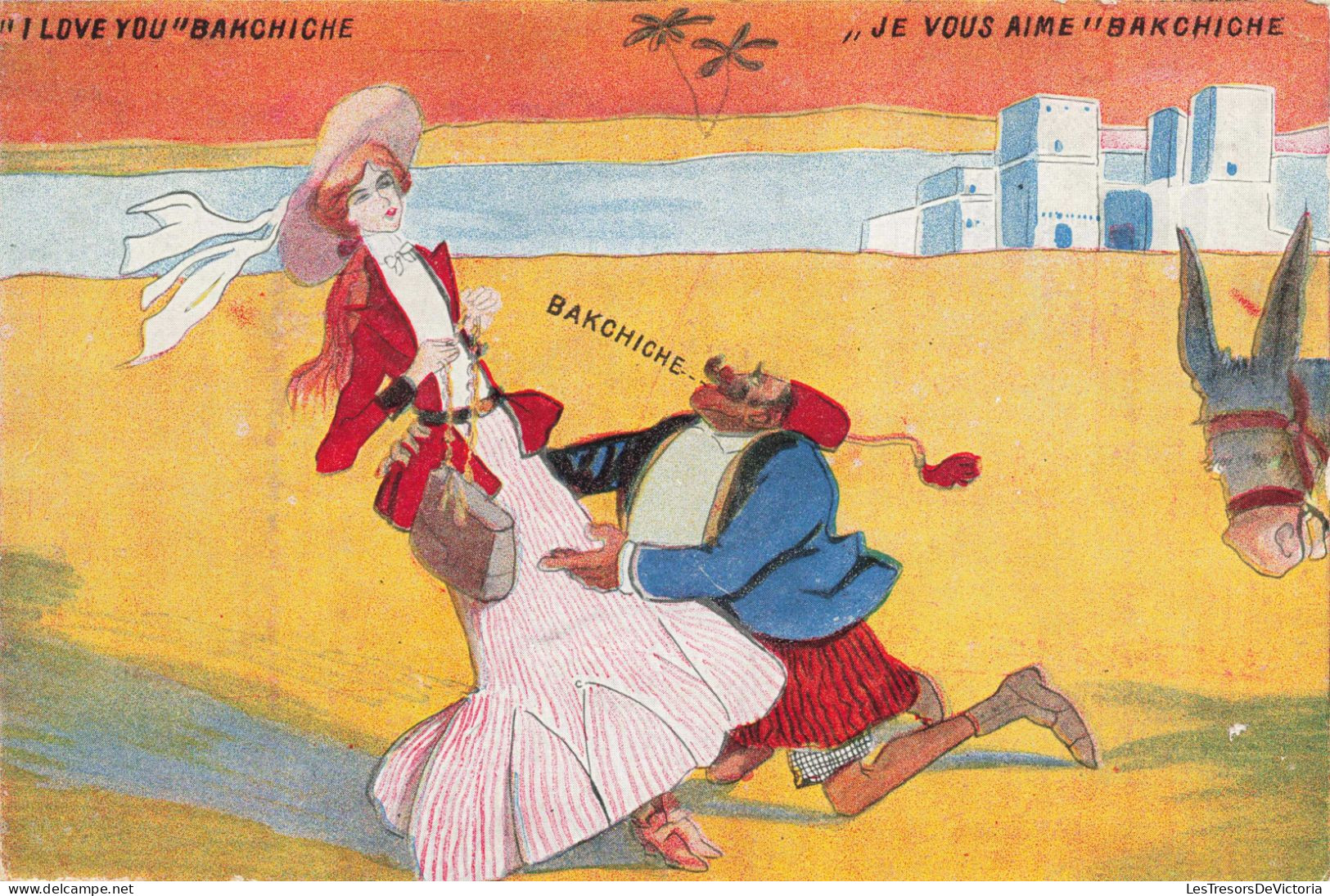 HUMOUR - Egypte - I Love You Bakchiche - Je Vous Aime Bakchiche - Carte Postale Ancienne - Humour