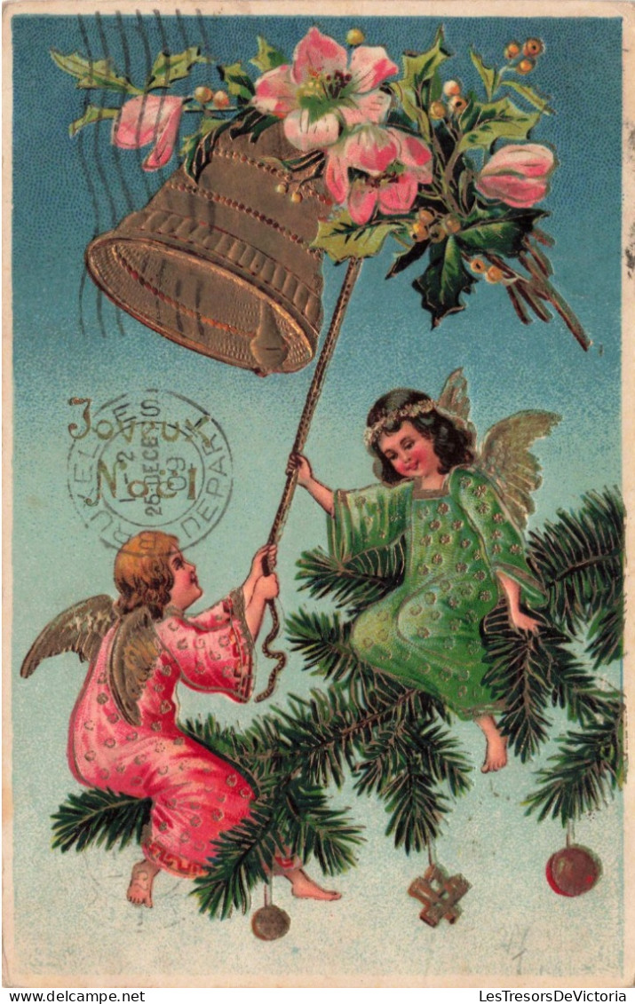 FÊTES ET VOEUX - Joyeux Noël - Des Anges Sonnant Une Cloche - Carte Postale Ancienne - Other & Unclassified