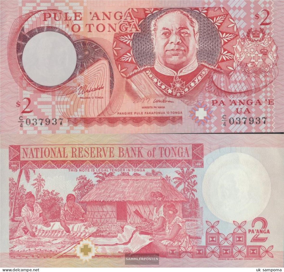 Tonga Pick-number: 32d Uncirculated 1995 2 Paanga - Tonga