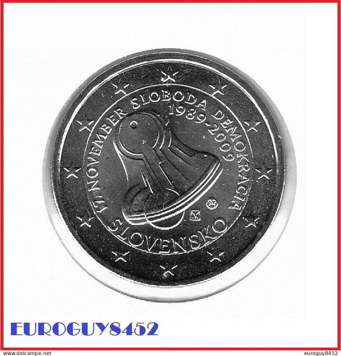 SLOWAKIJE - 2 € 2009 UNC - 20 JAAR DEMOCRATIE - Slowakije