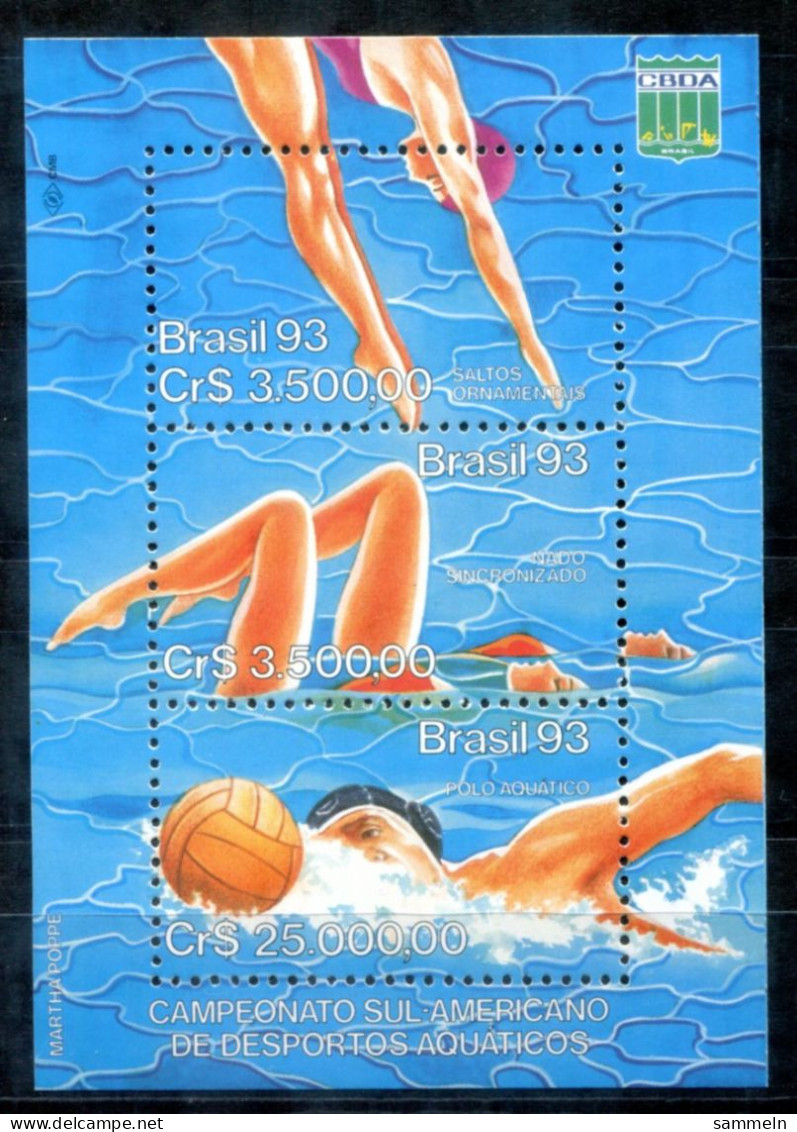 BRASILIEN Block 92, Bl.92 Mnh - Schwimmsport, Wasserball, Swimming, Water Polo, Natation - BRAZIL / BRÉSIL - Blocs-feuillets