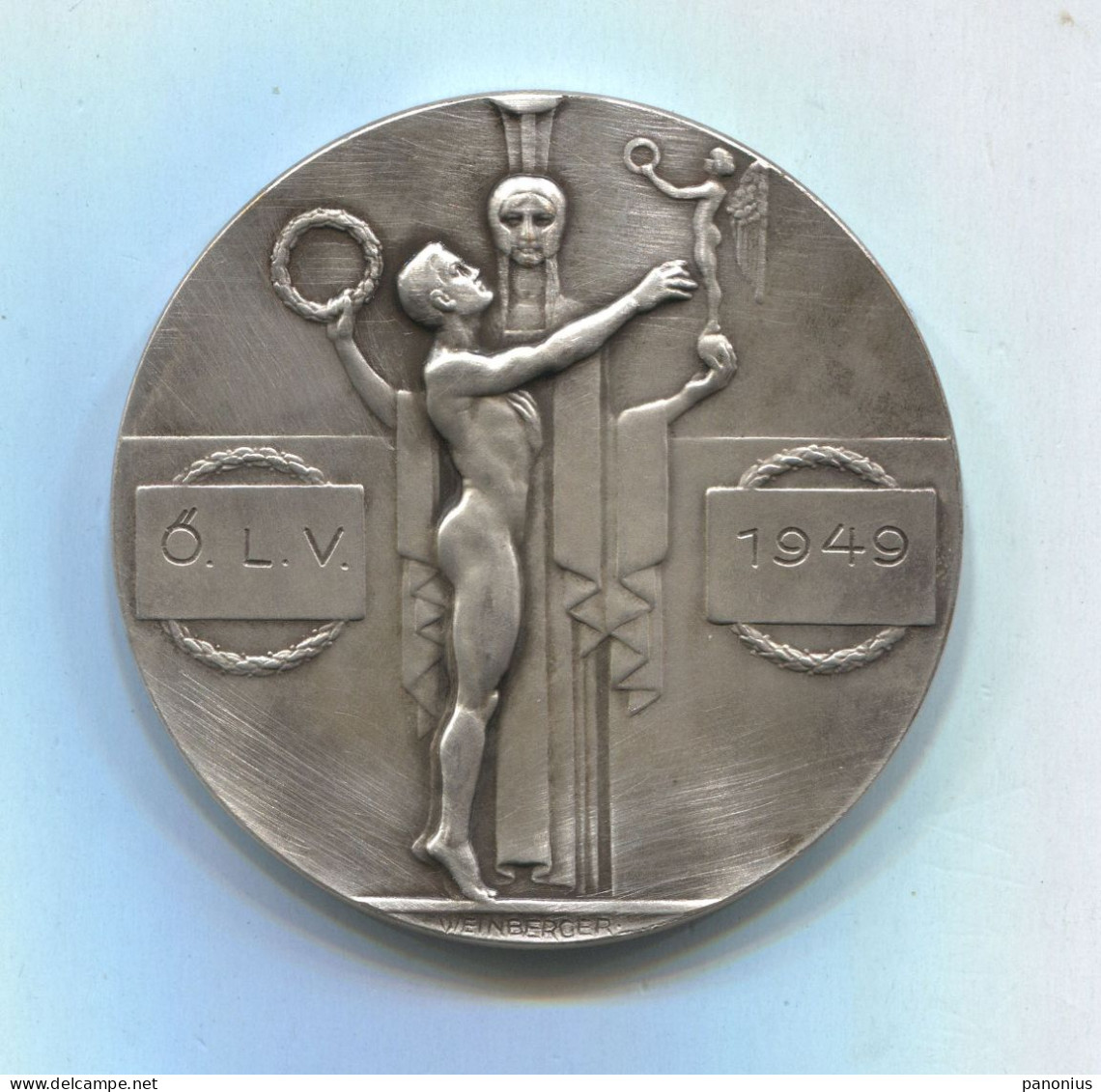 OLD AUSTRIA ATHLETICS 1949 MEDAL BY WEINBERGER SILVER PLATED!!! - Atletiek