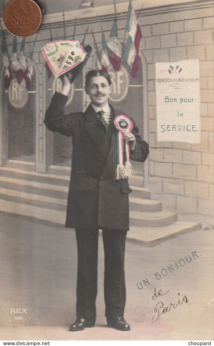 Carte Postale Ancienne De     Conseil De Révision  Bon Pour Le Service - Personen