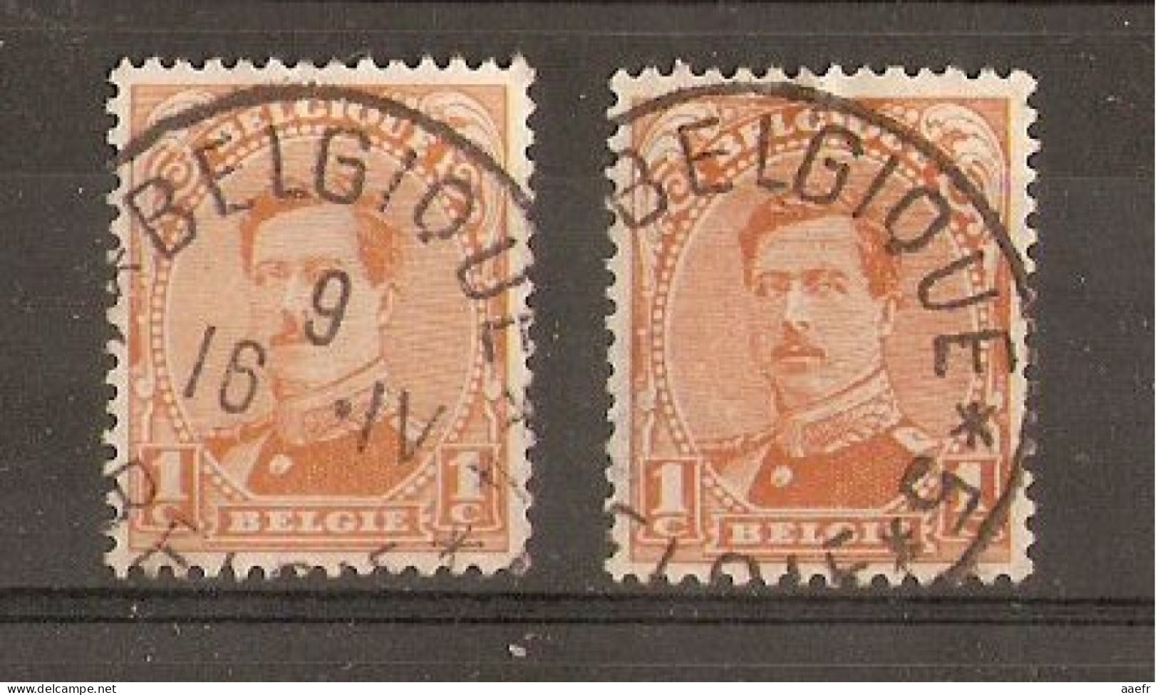 Belgique - Petit Lot De 2 Cob 135 Avec Cachet De Fortune Belgique - Foruna (1919)