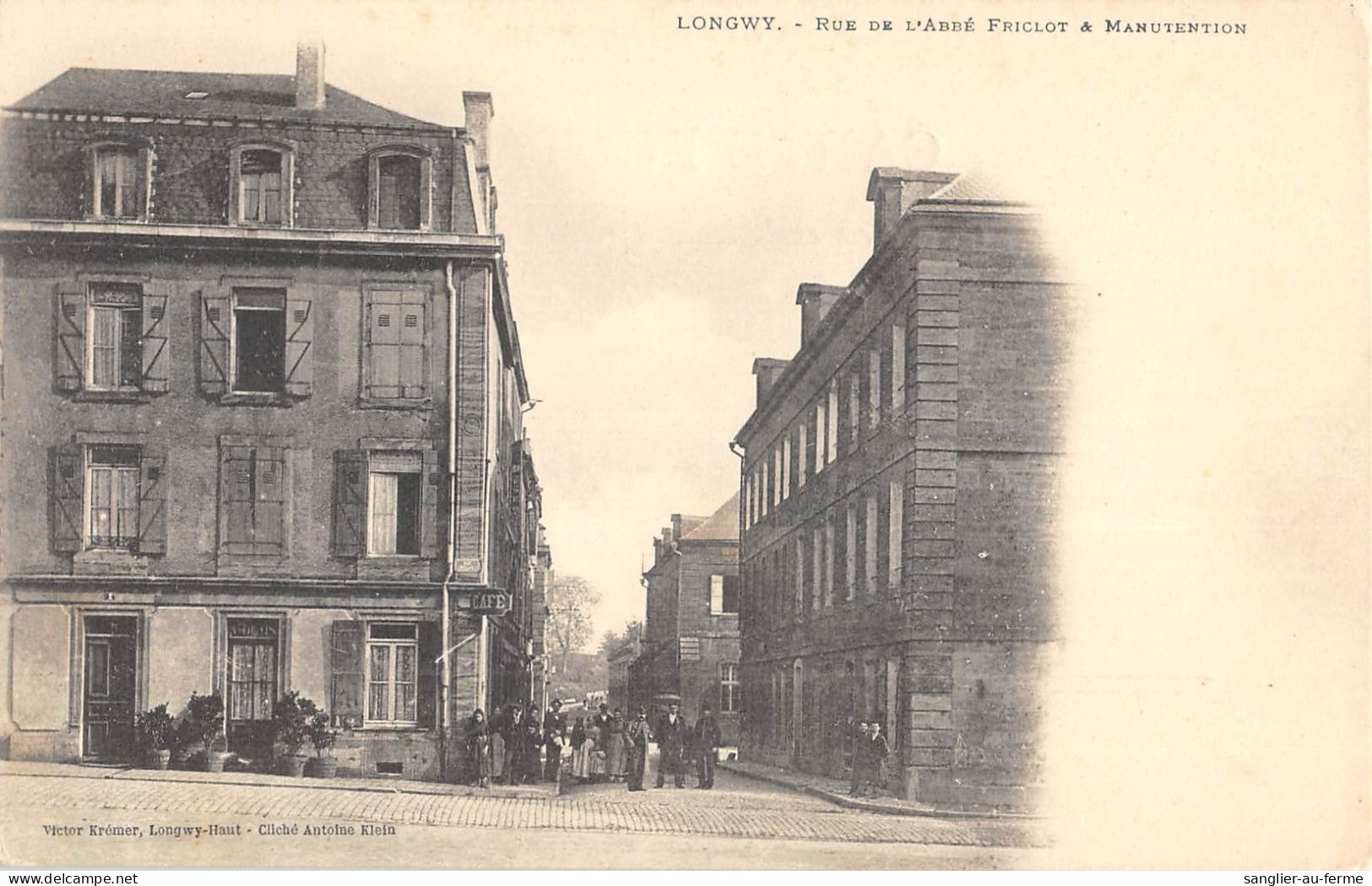 CPA 54 LONGWY / RUE DE L'ABBE FRICLOT ET MANUTENTION - Autres & Non Classés