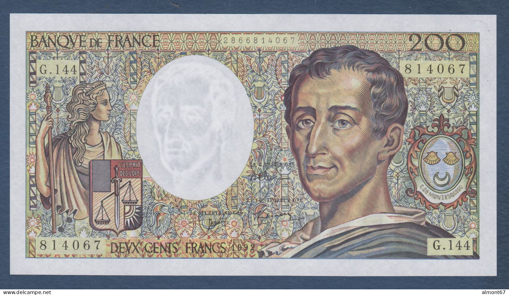 France - 200 Francs MONTESQUIEU  1992 - 200 F 1981-1994 ''Montesquieu''