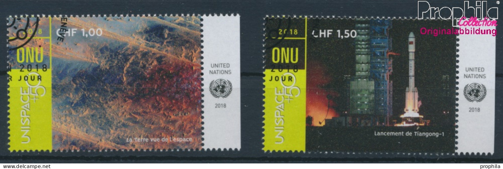 UNO - Genf 1041-1042 (kompl.Ausg.) Gestempelt 2018 Erforschung Des Weltraums (10196743 - Oblitérés