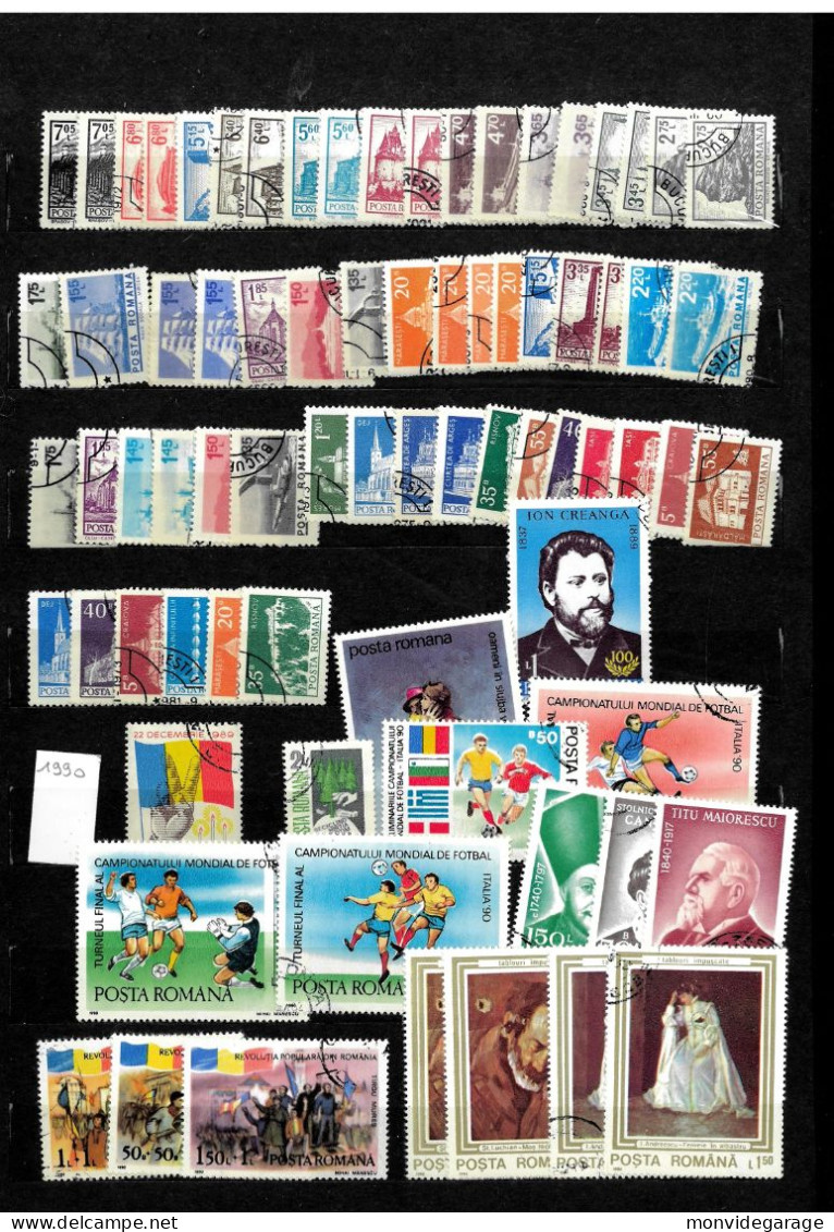 Collection de timbres de Roumanie de l'année 1885 à l'année 1994 - A étudié