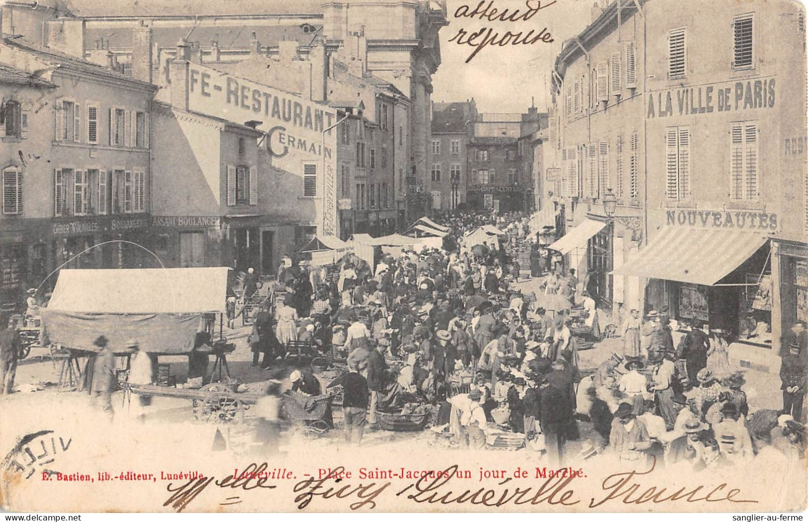 CPA 54 LUNEVILLE / PLACE SAINTJACQUES UN JOUR DE MARCHE - Autres & Non Classés