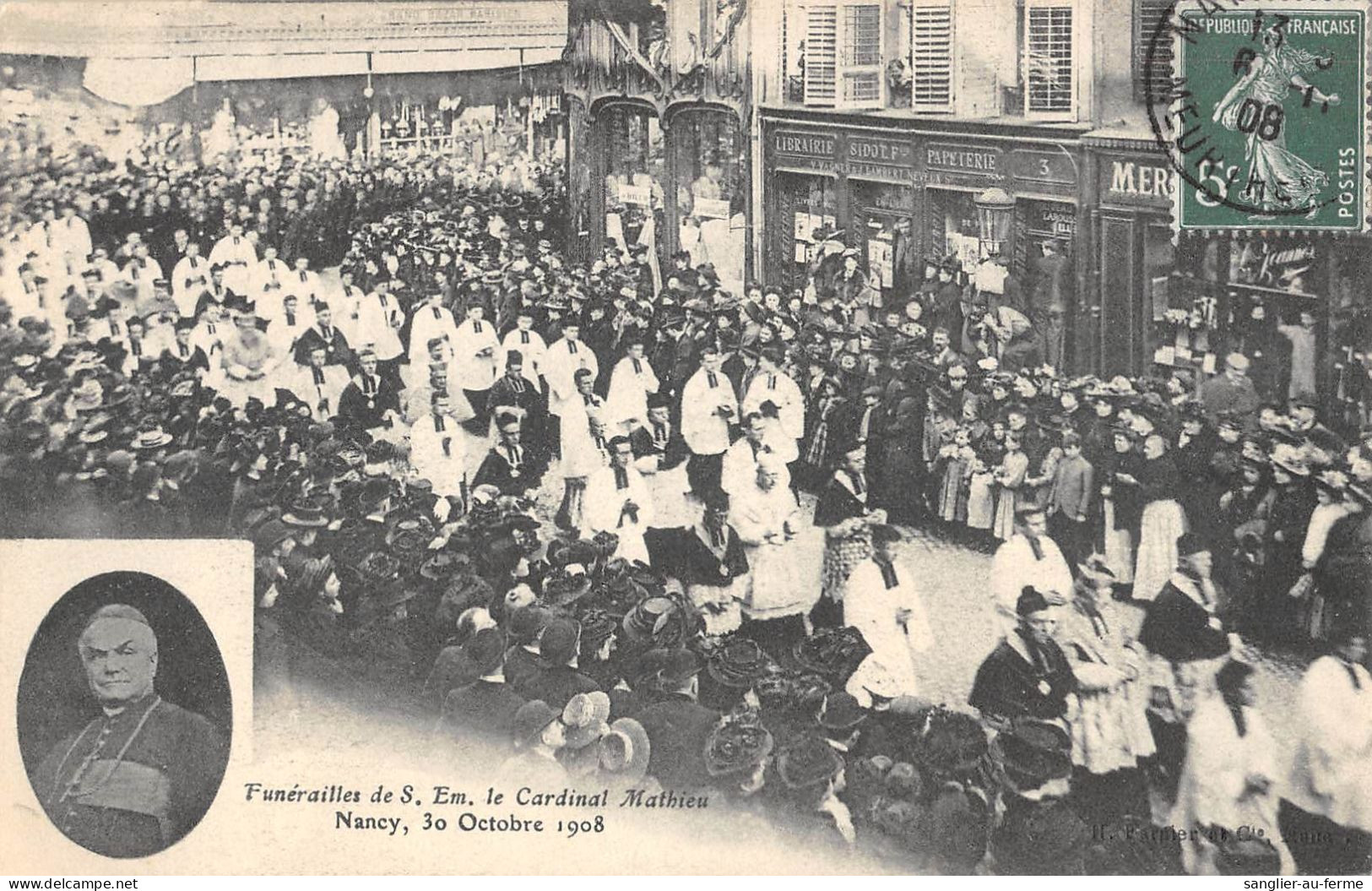 CPA 54 FUNERAILLES DE S.E.m LE CARDINAL MATHIEU / NANCY 1908 - Sonstige & Ohne Zuordnung